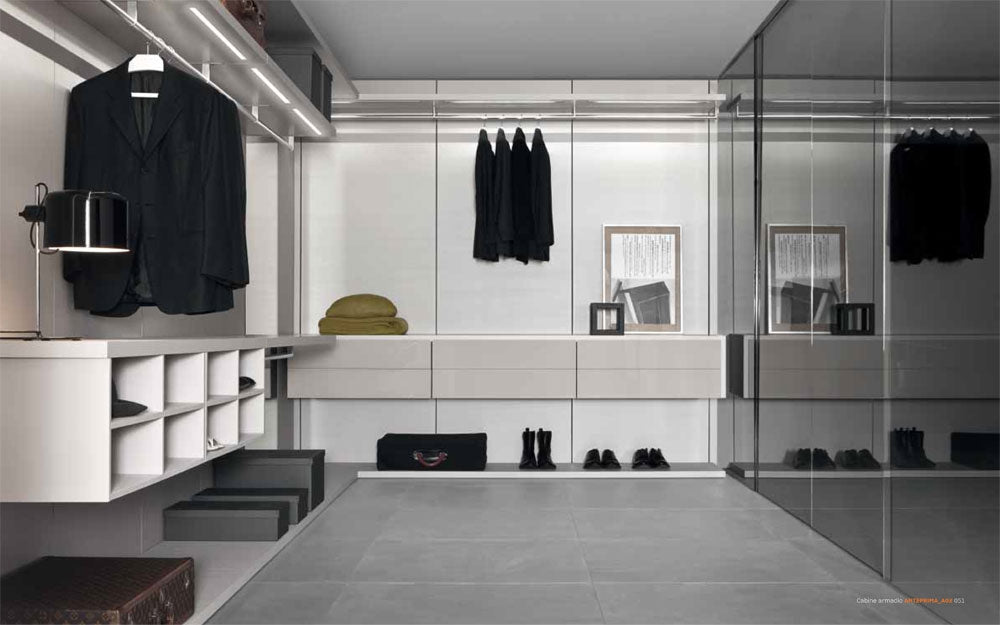 Cabina Armadio con Schienali Legno e Specchi