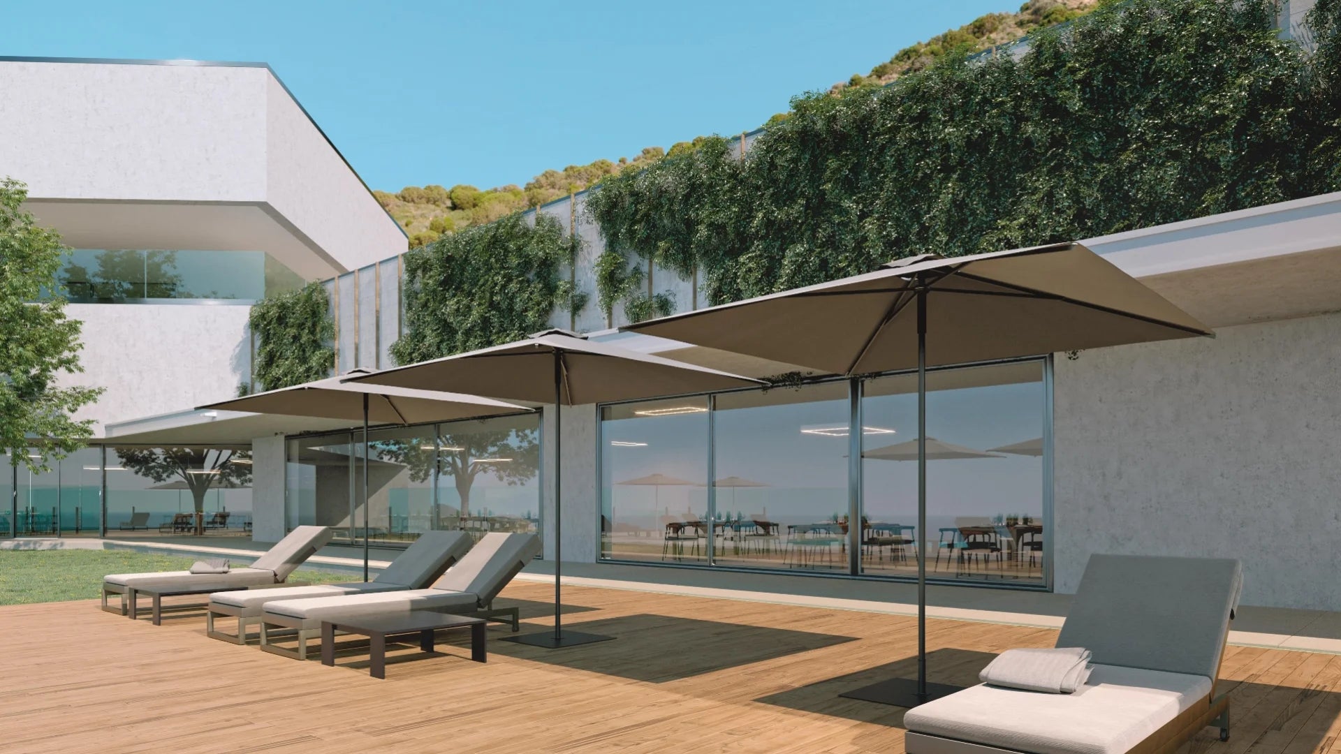 Ombrellone a Palo Centrale Ocean Alluminio