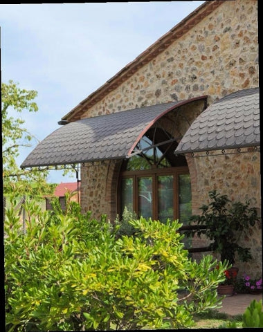 Pensilina in Ferro Classica Copertura Tegola Ramata