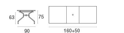 Tavolo Allungabile Athena 160+50x90