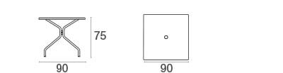 Tavolo Quadrato Cambi 90x90