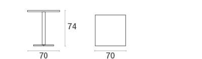 Tavolo Quadrato Darwin 70x70