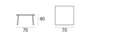 Tavolo Basso Darwin 70x70