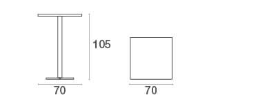 Tavolo Alto Darwin 70x70