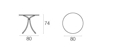 Tavolo Tondo Combo d80 con Piano in Lamiera Piena