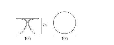 Tavolo Tondo Combo d105 con Piano in Lamiera Piena