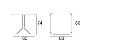 Tavolo Bordo Quadro Abbattibile Grace 80x80