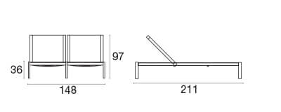 Daybed Shine con Seduta in Emu-Tex e Ruote a Scomparsa