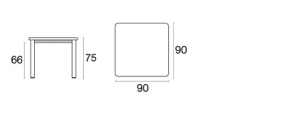 Tavolo Quadrato Star 90x90