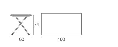 Tavolo Rettangolare Pieghevole Arc en ciel 160x80