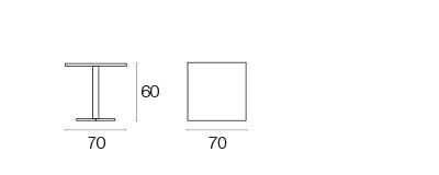 Tavolo Quadrato Abbattibile Darwin 2 Posti h60