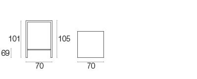 Tavolo Alto Nova 70x70