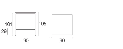 Tavolo Alto Nova 90x90
