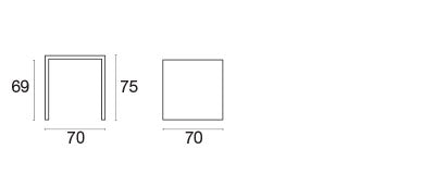 Tavolo Quadrato Nova 70x70