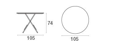Tavolo Tondo Pieghevole Pigalle d105