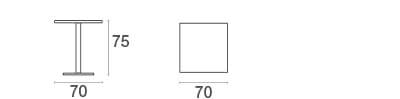 Tavolo Quadrato Round 70x70