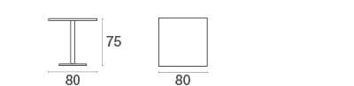Tavolo Quadrato Round 80x80