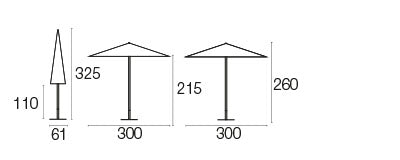 Ombrellone Piazzetta 3x3