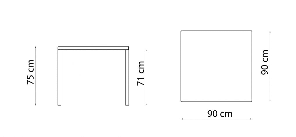Tavolo Quatris 90 x 90 x 75 cm